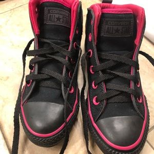 Black and pink girls converse